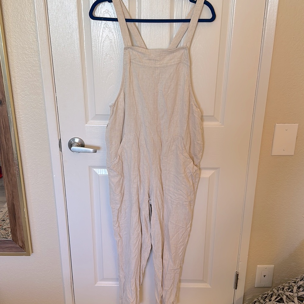 Linen Overalls - Beige